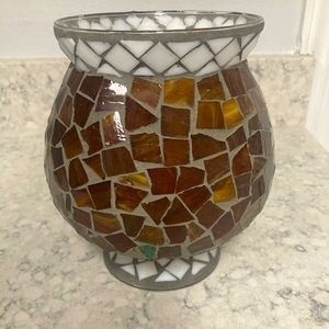 3 for $25 Item Brown Mosaic Vase/Candle Holder
